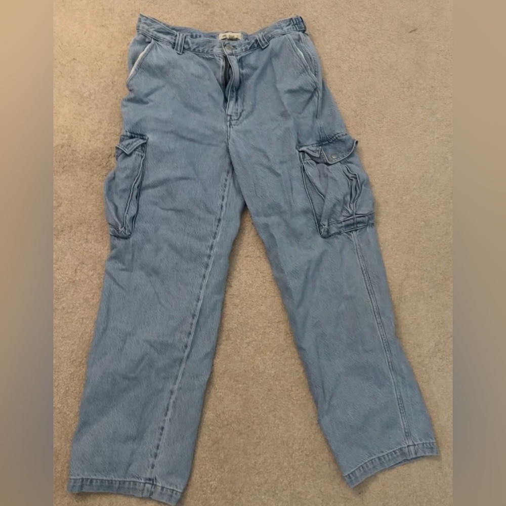 Madewell Blue Cargo Jeans - great condition